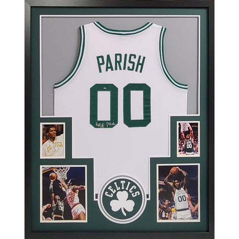 Robert Parish Autographed Framed OKAuthentics Boston Celtics  Jersey