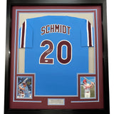 FRAMED Signed MIKE SCHMIDT 35x39 Philadelphia Blue Jersey JSA COA