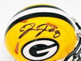 JOSH JACOBS AUTOGRAPHED PACKERS YELLOW SPEED MINI HELMET BECKETT WITNESS 230063