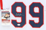 Charlie Sheen Signed Major League 35x43 Framed Cleveland Indian Jersey (JSA COA)