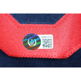 Shane Bieber Autographed/Signed Pro Style sz XL Navy Jersey Beckett 43408