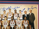 1967 76ers Autographed Framed 16x20 Photo 12 Sigs Chamberlain Beckett AE31376