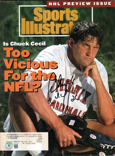 Chuck Cecil Autographed Arizona Cardinals Sports Illustrated 10/11/1993 Beckett