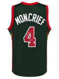 Sidney Moncrief Signed Green T/B Custom Basketball Jersey w/HOF - (SCHWARTZ COA)