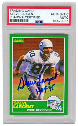 Steve Largent Autographed Seahawks 1989 Score Card #225 w/HOF'95 - (PSA)