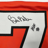 Framed Autographed/Signed Bill Barber 35x39 HOF 90 Orange Jersey BAS COA
