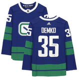 THATCHER DEMKO Autographed Vancouver Canucks Authentic Blue Alt. Jersey FANATICS