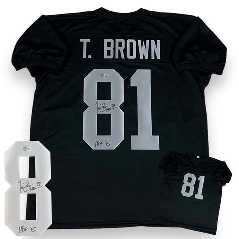 Tim Brown Autographed SIGNED Jersey - Black - Beckett Authenticated