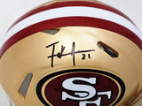 FRANK GORE AUTOGRAPHED 49ERS GOLD SPEED MINI HELMET BECKETT WITNESS 221166