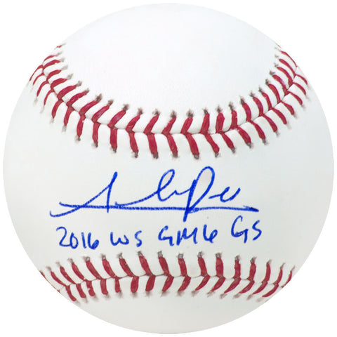 Addison Russell Signed Rawlings Official MLB Baseball w/2016 WS Gm 6 GS (SS COA)
