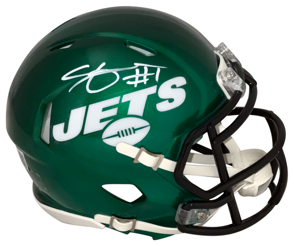 AHMAD SAUCE GARDNER AUTOGRAPHED SIGNED NEW YORK JETS SPEED MINI HELMET BECKETT