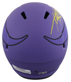 Adrian Peterson "All Damn Day" Signed Rave F/S Speed Rep Helmet w/ Case BAS Wit