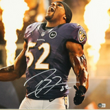 Ray Lewis Signed Baltimore Ravens Custom 22"x 27" Framed /Matted Photo (Beckett)