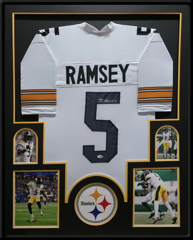 FRAMED PITTSBURGH STEELERS JALEN RAMSEY AUTOGRAPHED SIGNED JERSEY JSA COA