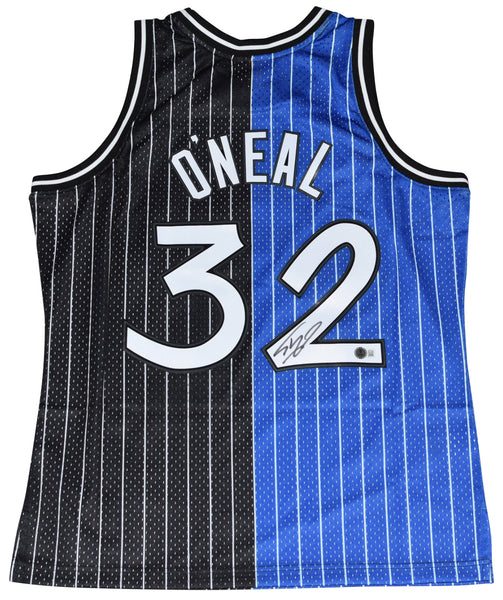 SHAQUILLE O'NEAL SIGNED ORLANDO MAGIC #32 MITCHELL & NESS SPLIT JERSEY BECKETT