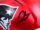Christian Gonzalez Autographed Patriots Flash Speed Mini Helmet-Beckett W Holo