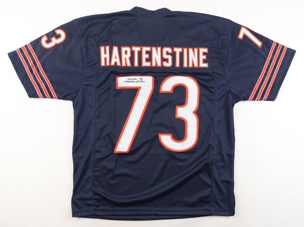 Mike Hartenstine Signed Chicago Bears Signed Inscribed '#73' Jersey (JSA COA)