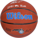 Jalen Suggs Magic Signed Wilson Team Logo Basketball w/"2021 #5 Pick" Insc