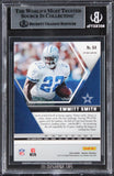 Cowboys Emmitt Smith Signed 2020 Panini Mosaic React Green #64 Card BAS Slabbed