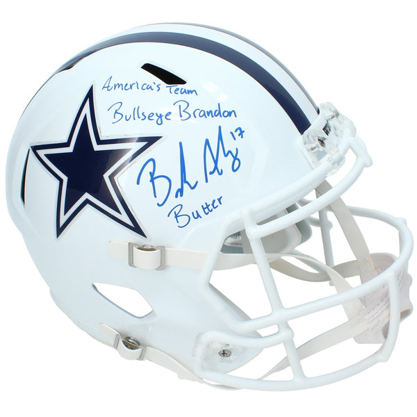 Brandon Aubrey Autographed/3 Inscribed Cowboys Full Size Helmet Beckett LE 1/17