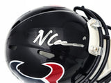 Nico Collins Signed Houston Texans Blue Speed Mini Helmet Beckett Wit