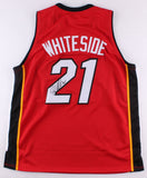Hassan Whiteside Signed Red Miami Heat Jersey (Hollywood Collectible's COA)
