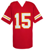 Pat (Patrick) Mahomes Sr Signed Red #15 Custom Football Jersey w/Daddy? (SS COA)