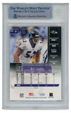 Ray Lewis Autographed 2002 Leaf Rookies & Stars #8 Card Slab Beckett 52696
