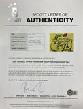 Jack Nicklaus Arnold Palmer Gary Player Signed Framed Masters Golf Flag BAS LOA