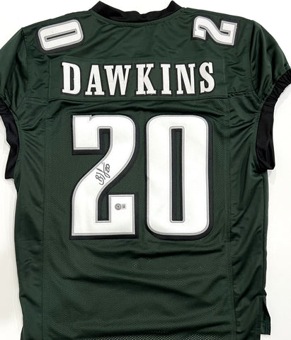 Eagles Hall of Famer BRIAN DAWKINS Signed Custom Replica Green Jersey AUTO - BAS