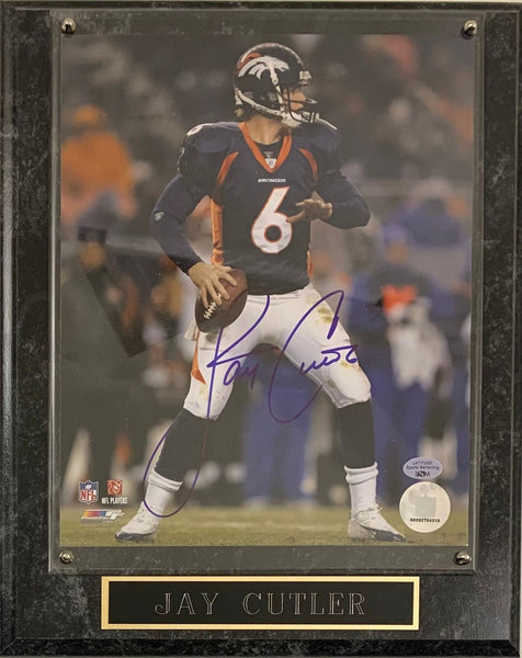 Jay Cutler Signed 8x10 Photo w/ Plaque LSM COA