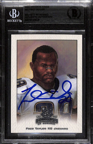 Fred Taylor Signed 2002 Gridiron Kings #42 Trading Card Beckett 43877