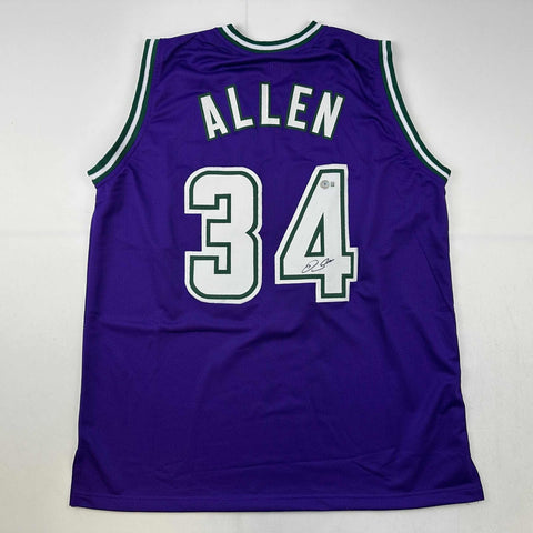 Autographed/Signed Ray Allen Milwaukee Purple Basketball Jersey Beckett BAS COA
