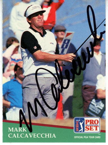 Mark Calcavecchia Signed 1991 Pro Set #160 Trading Card Beckett 44842