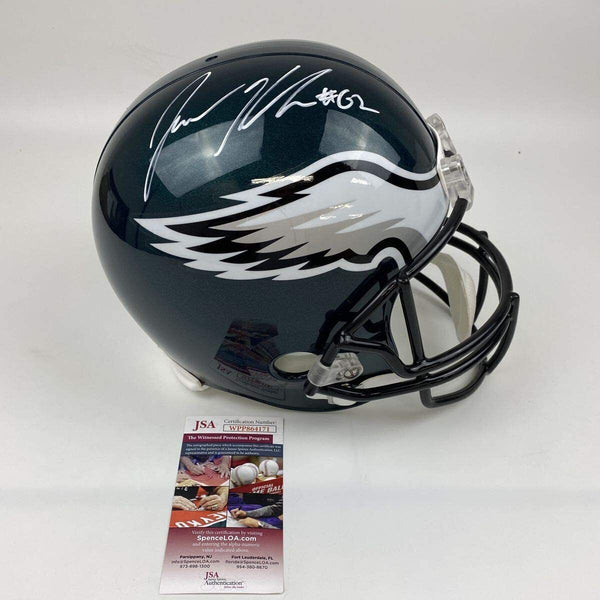 Autographed/Signed JASON KELCE Philadelphia Eagles Full Size F/S Helmet JSA COA