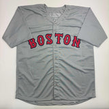 Autographed/Signed Pedro Martinez Boston Grey Jersey Beckett BAS COA