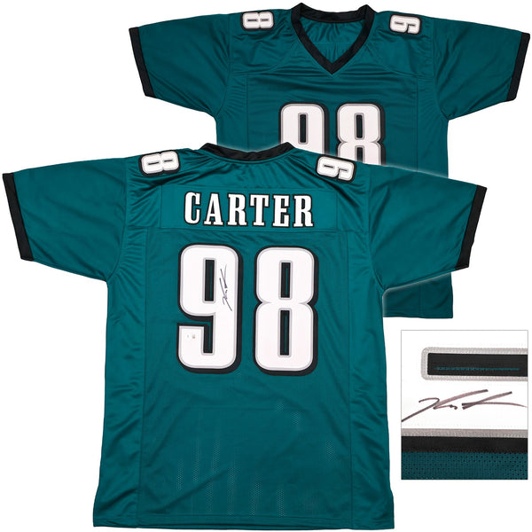 Philadelphia Eagles Jalen Carter Autographed Signed Green Jersey Beckett Wit