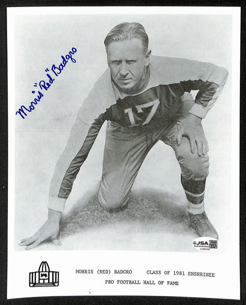 Morris Red Badgro Official Pro Football HOF Auto/Signed 8x10 Photo JSA BA201944