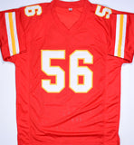 Derrick Johnson Autographed Red Pro Style Jersey- Beckett Hologram *Black