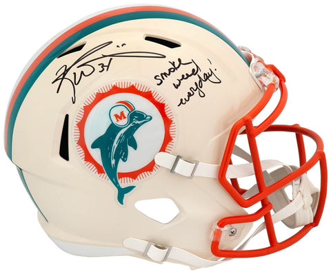 Ricky Williams Signed Dolphins RETRO Riddell F/S Rep Helmet w/Smoke Weed -SS COA