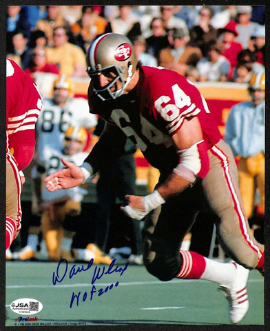 Dave Wilcox HOF Signed/Inscribed 8x10 Photo San Francisco 49ers JSA 199145