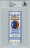 Tony Dorsett Autographed 12/11/1983 vs Redskins Ticket Beckett Slab 39181