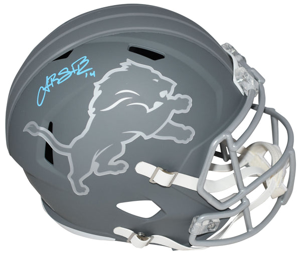 AMON-RA ST BROWN SIGNED DETROIT LIONS SLATE FULL SIZE SPEED HELMET BECKETT