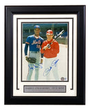 Pete Rose Darryl Strawberry Signed Framed 8x10 Baseball Photo BAS