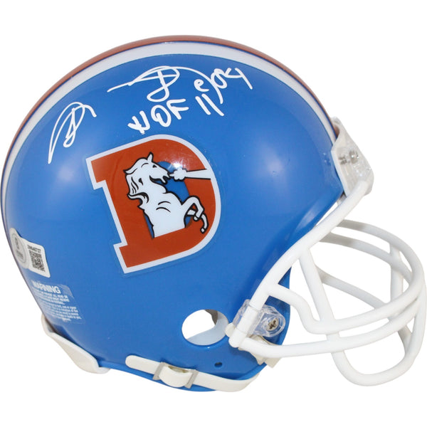 Shannon Sharpe Autographed Denver Broncos TB VSR4 Mini Helmet HOF Beckett 50793