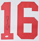 Joe Montana Signed Framed Custom White Pro Style Football Jersey JSA
