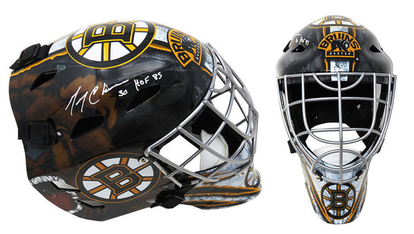 Gerry Cheevers Signed Boston Bruins Replica Goalie Mask w/HOF'85 - SCHWARTZ COA