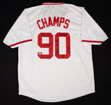 1990 World Series Champion Reds Team-Signed Jersey by 8 w/Larkin, Davis, Rijo +5