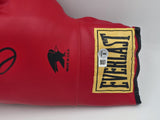 Oscar De La Hoya Autographed Red Everlast Boxing Glove LH Beckett QR #BS30351