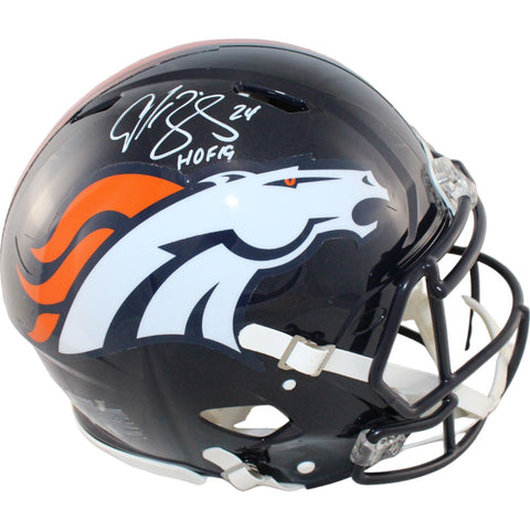 Champ Bailey Signed Denver Broncos Authentic Helmet Insc. Beckett 44377